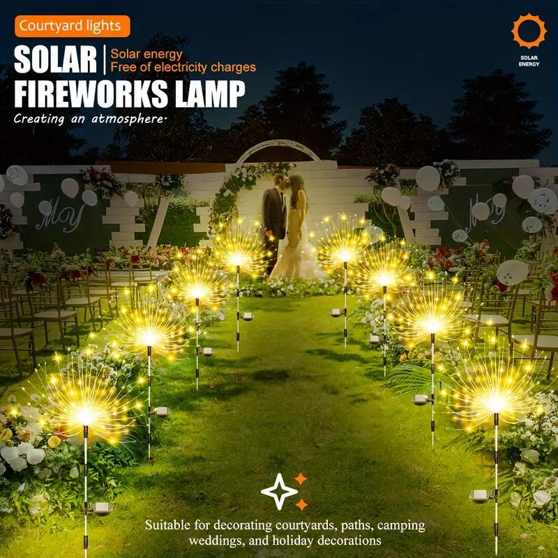 Outdoor Solar Fireworks Light 200 LEDs Solar Garden Lights Decorative Solar Lights for Garden Patio Lawn Christmas Decor Lamp