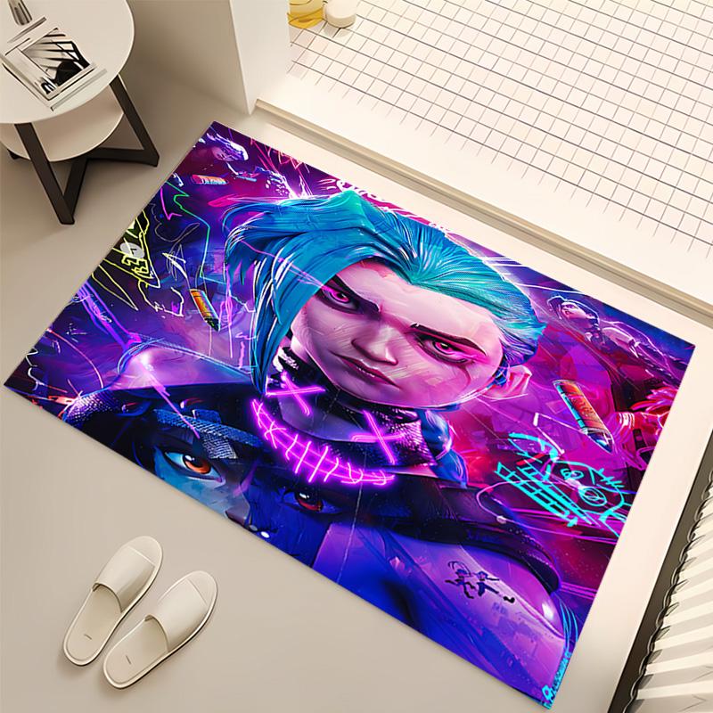 League of Legends Jinx Print Area Rug - Soft,Washable Non-Slip Indoor Mat,Living Room,Home Office Decorative Rug
