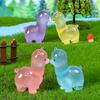 Glow In Dark Simulated Alpaca Decorative Accessories Environmental Resin Car Ornaments Mini landscape