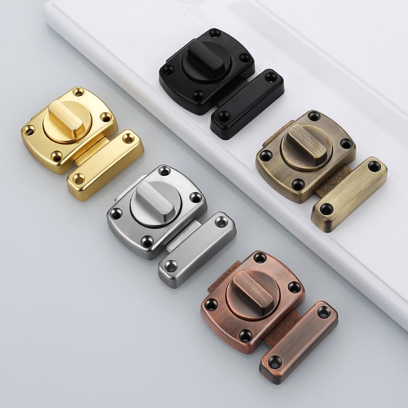 Anti-Theft Zinc Alloy Door Lock: Hole-Free Sliding Door Bolt, Left/Right Rotation, Thickened Security Buckle.