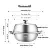 Meichu 304 Stainless Steel 30cm Soup Steamer Pot