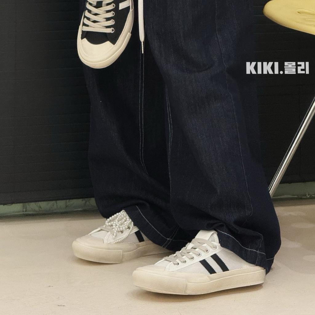 Summer mesh women's tide retro thick-soled pearl breathable height-increasing casual sports shoes