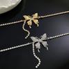 Elegancki Błyszczący Naszyjnik z Wisiorkiem Motylkiem Łańcuszek z Cyrkoniami dla Kobiet Błyszczący Łańcuszek Kryształowy Choker Naszyjnik Biżuteria Imprezowa