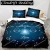 Galaxy Theme Constellation Duvet Cover Set Aries Twin Bedding Set King Size Polyester Polyester Quilt Cover