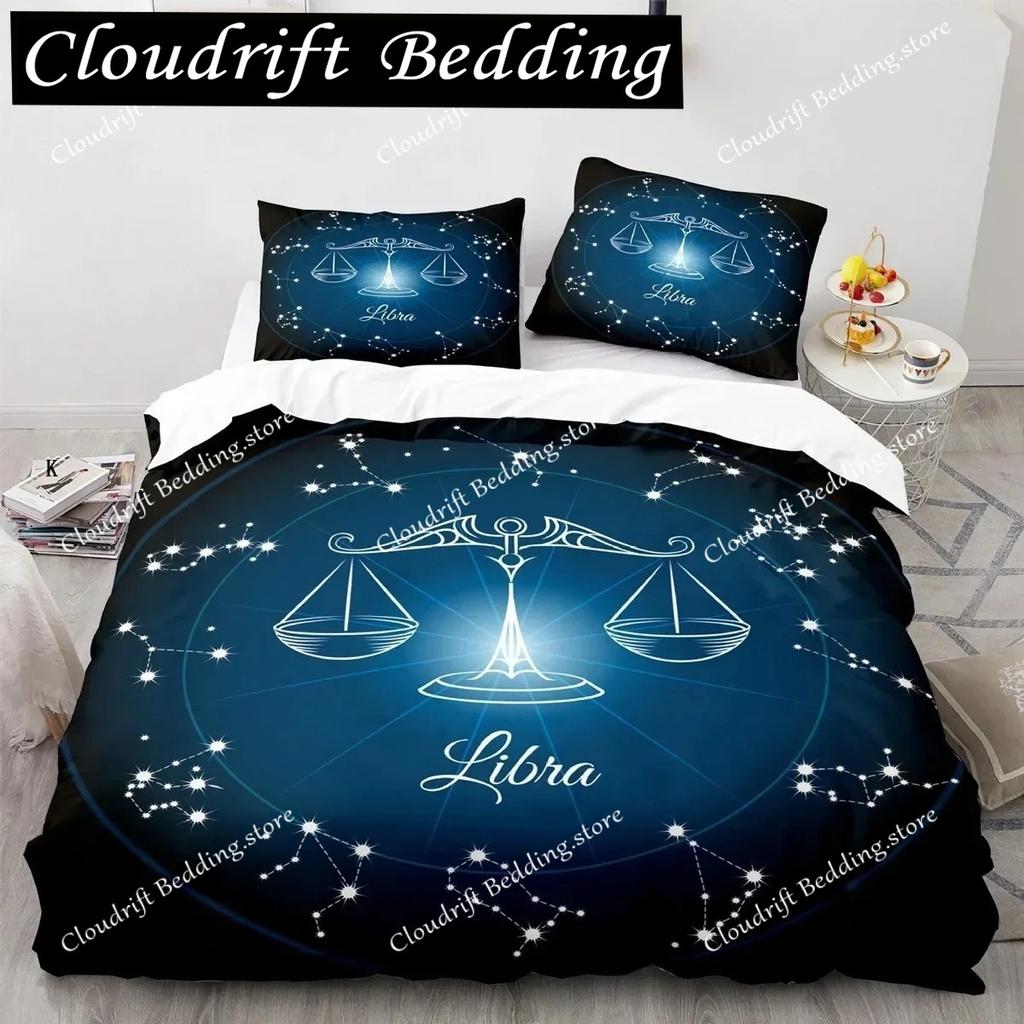 Galaxy Theme Constellation Duvet Cover Set Aries Twin Bedding Set King Size Polyester Polyester Quilt Cover
