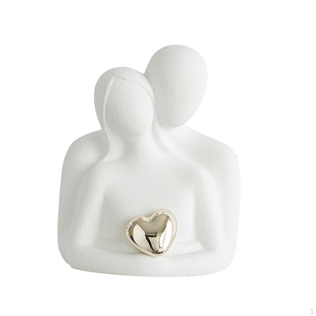 Couple Statue Abstract Sculpture Lover Figurine Desktop Ornament for Office Fireplace