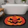 Thickened Cashmere-like Rug Halloween Bath Mat, Non-Slip Fluffy Ghost Rug, Gothic Pumpkin Absorbent Washable Dirt-resistant Floor Mat Bathroom