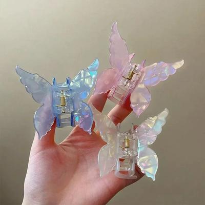 Vlinderclip Franse Acetaat Retro Haarclips Gekrulde Haarklauwen voor Vrouwen en Meisjes Zoete Achterkant van Het Hoofd Haaraccessoires