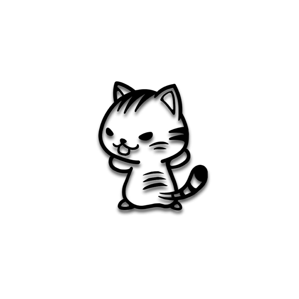 

Only the cat can go first Sticker Cat standing in the way Made in Japan Sticker Motorcycle car sticker small [Tamiya] (Tiger pattern, black)