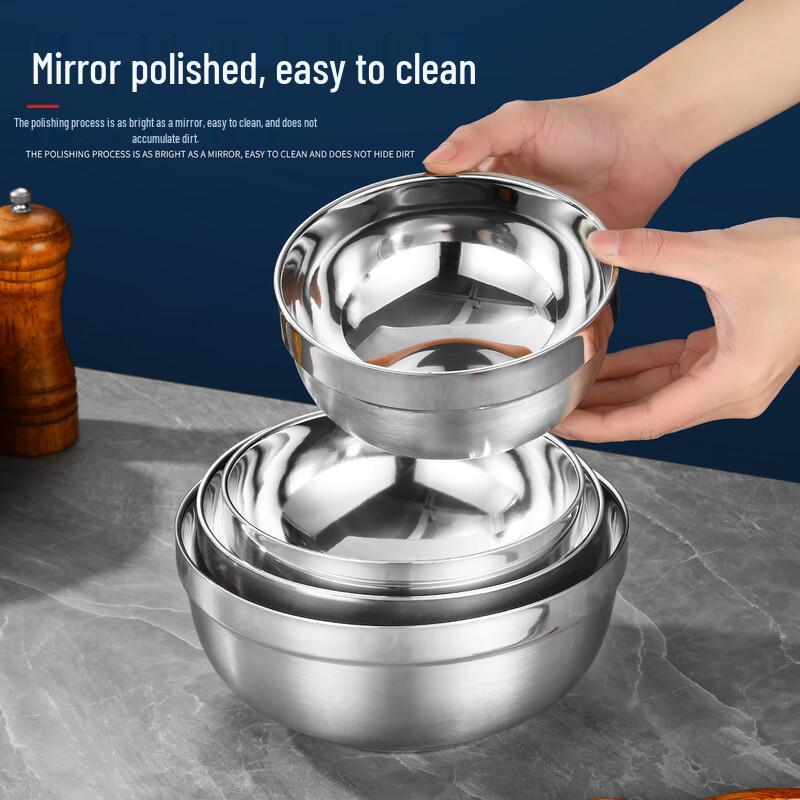 Gu Rou 304 Stainless Steel Double-Layer Insulated Bowl