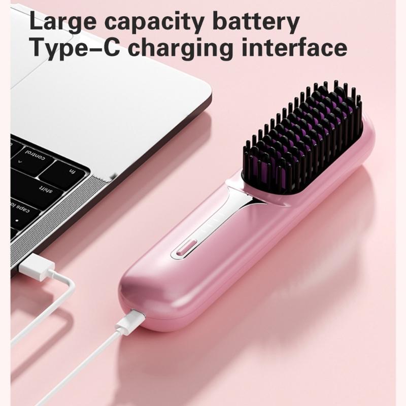 Fashion Hair Straightener Brush With Cordless And Rechargeable Hairdress Accesories Stylong Tool For Easy Use