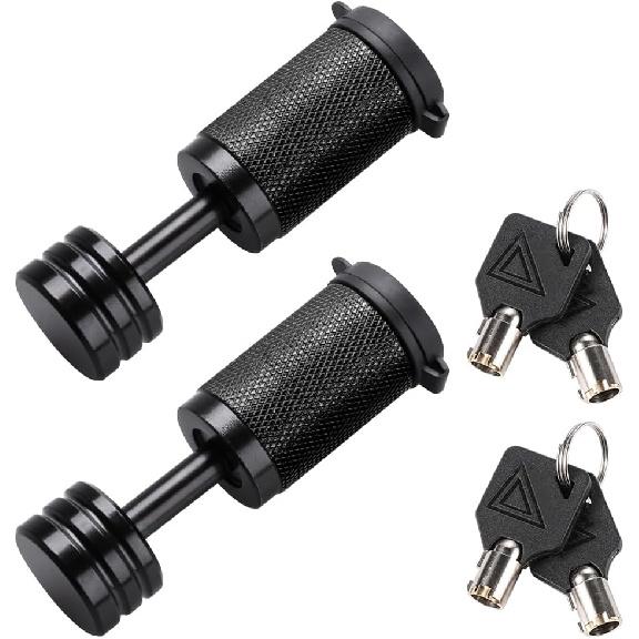 CZC AUTO Trailer Tongue Coupler Lock, Dia 1/4 Inch, 7/8 Inch Span Fits Latch-Type Coupler For Towing Boat Truck RV Car Trailer (2 Pack Keyed Alike)