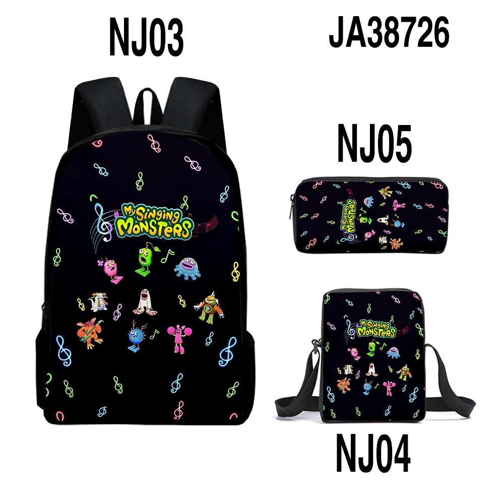 New monster music backpack trendy backpack European and American retro peripheral schoolbag
