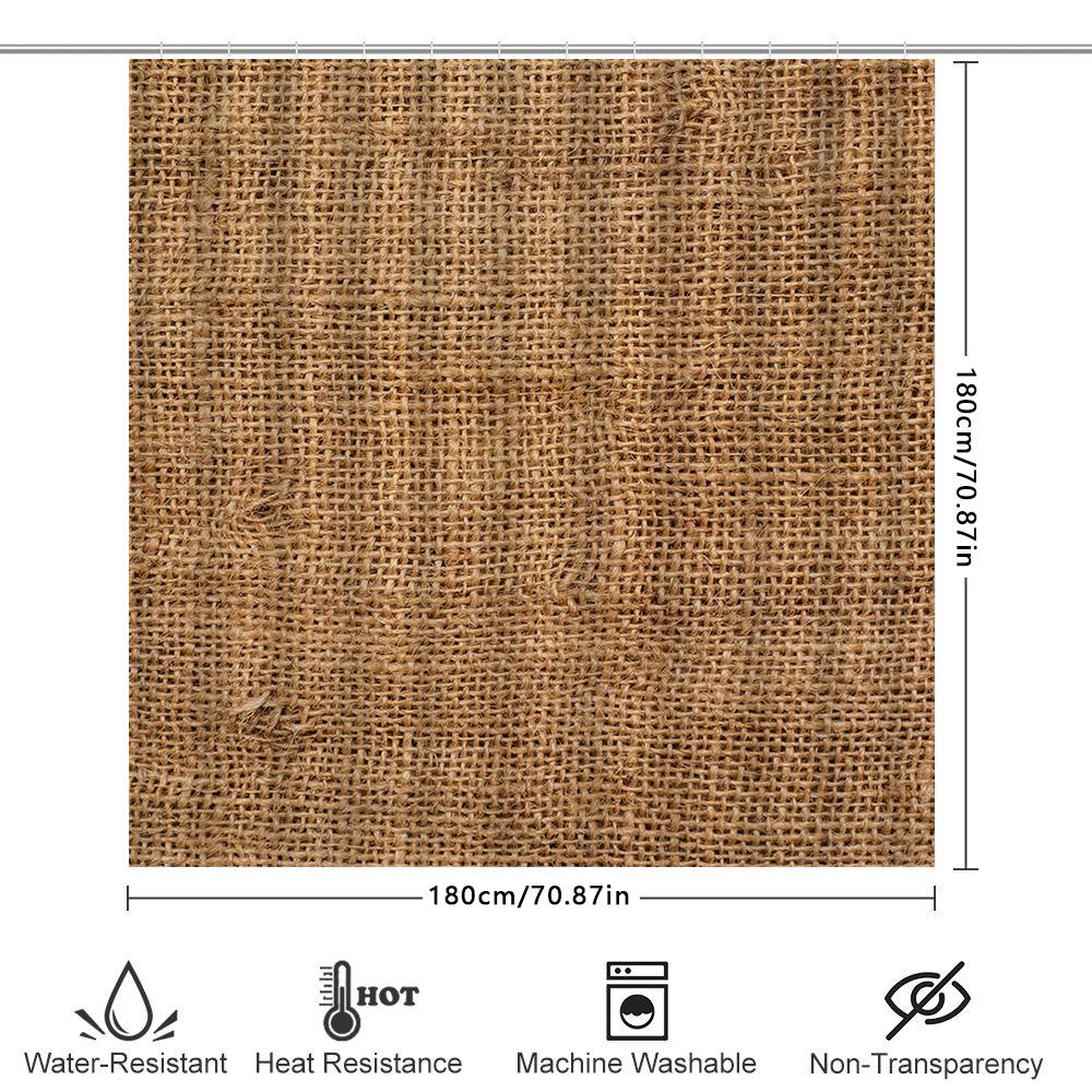 Natural Fiber Shower Curtain Rustic Woven Design For Bathroom Decor, Rectangular Shape, Perfect Fit Your Bathtub Or Tubs With Ro