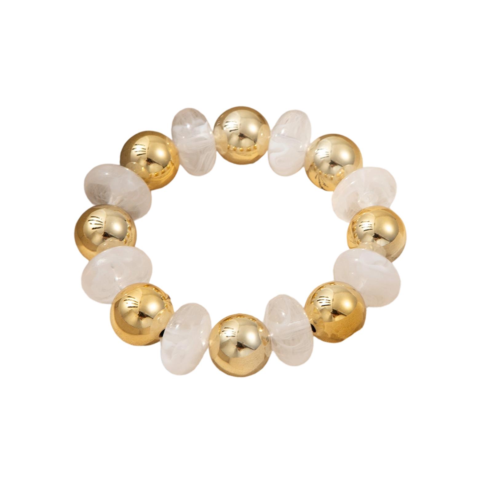 

Stylish Multicolor Acrylic Bead Bracelet Skin Friendly Wristband Lightweight Hand Jewelry For Women And Men