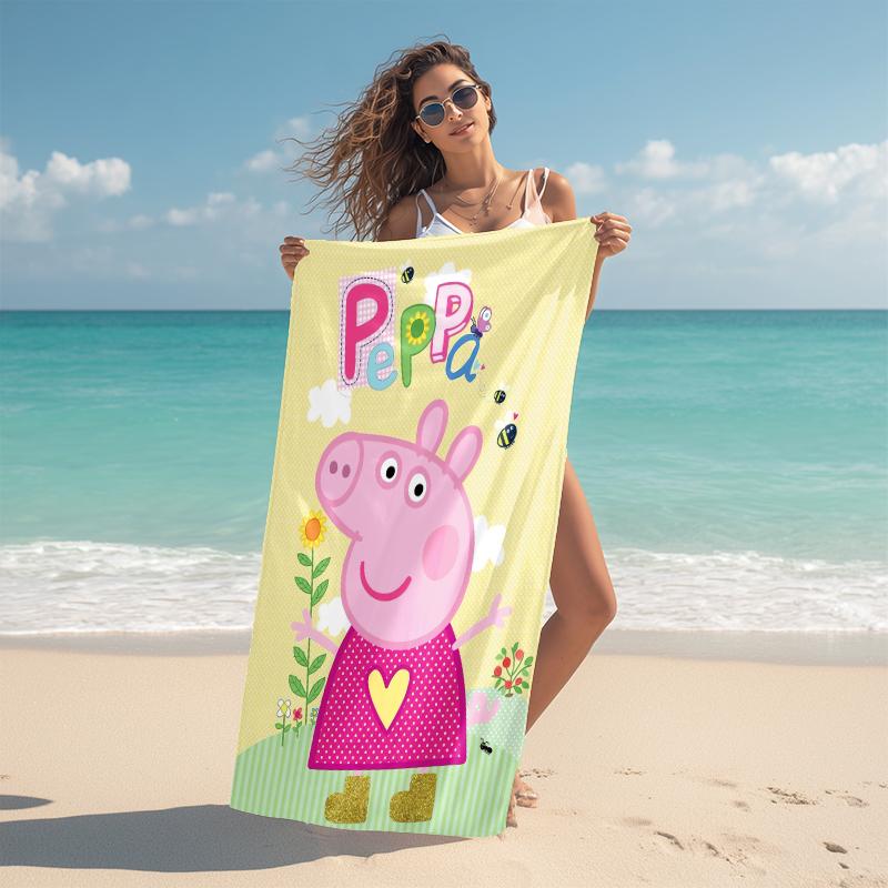 1Pc Peppa Pig Ice Cream Party Beach Towel Microfiber Beach Towel Thin Absorbent For Beach Swimming Yoga Bath Sports 0917106
