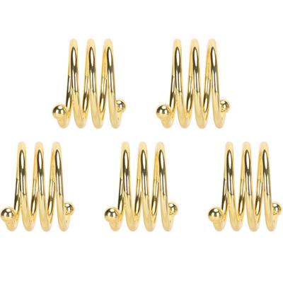 5Pcs Napkin Rings Gold Color Electroplated Metal High Hardness Multi Purpose Napkin Holders for