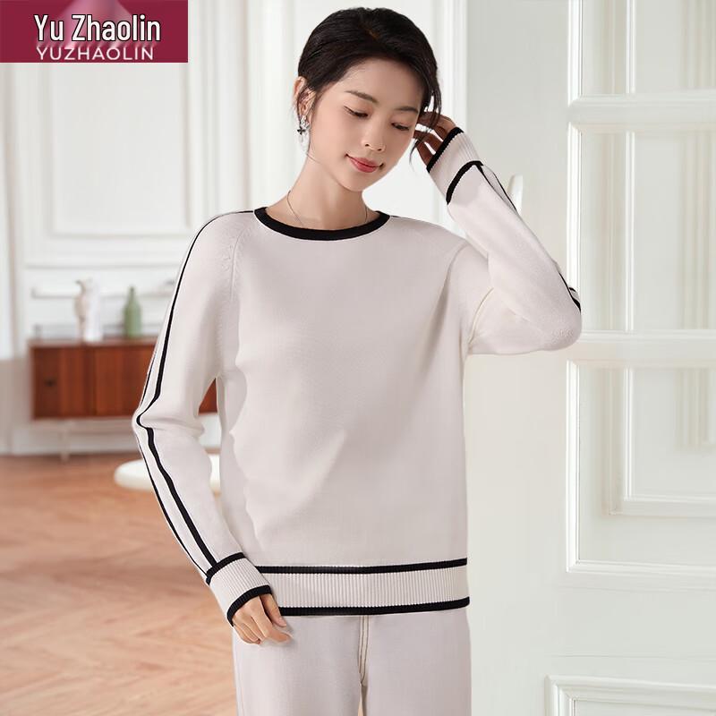 Yu Zhaolin Women's Long Sleeve Crew Neck Knit Pullover