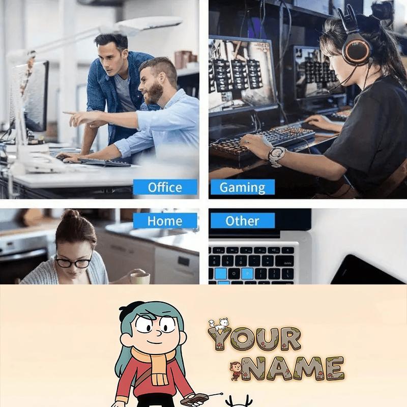 Custom Name,Hilda Mouse Pad, Large Gaming Desk Mat, Non-slip XXL Mousepad for Laptop & Tablet, Mini PC Playmat with Stitched Edges