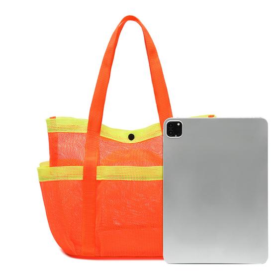 File Plaj Çantası File Duş Saklama Çantası Büyük Kapasiteli Tote Plaj Çantası Tuvalet Malzemeleri Havlular Seyahat Spor Salonu Kamp için Düzenleyici