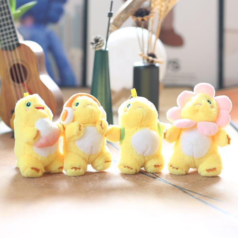 Delightful Mini Dinosaur Plush Toy Keychain Soft And Cuddly Cartoon Doll For Bags