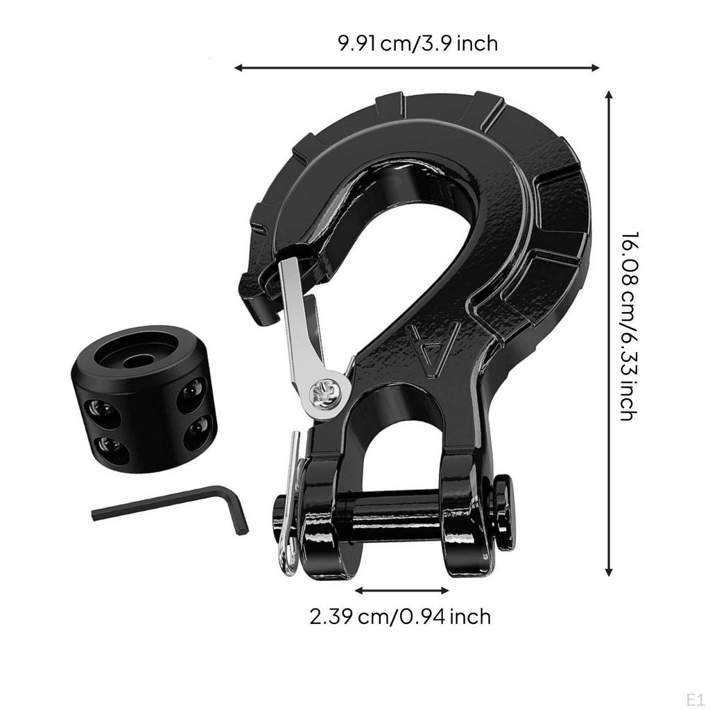 Cast Tow Hook G70 Alloy Steel Locking Recovery Metal Latch Lever for UTV Use Color Box Black