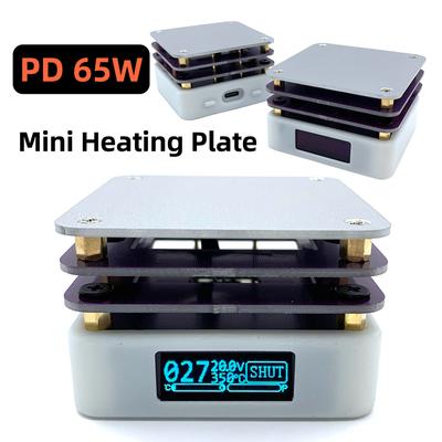 Placa de Aquecimento/Soldagem PD 65W Controle de Temperatura Mesa de Aquecimento de Temperatura Constante Tipo-C para Soldagem/Dessoldagem de Placa de Circuito Impresso