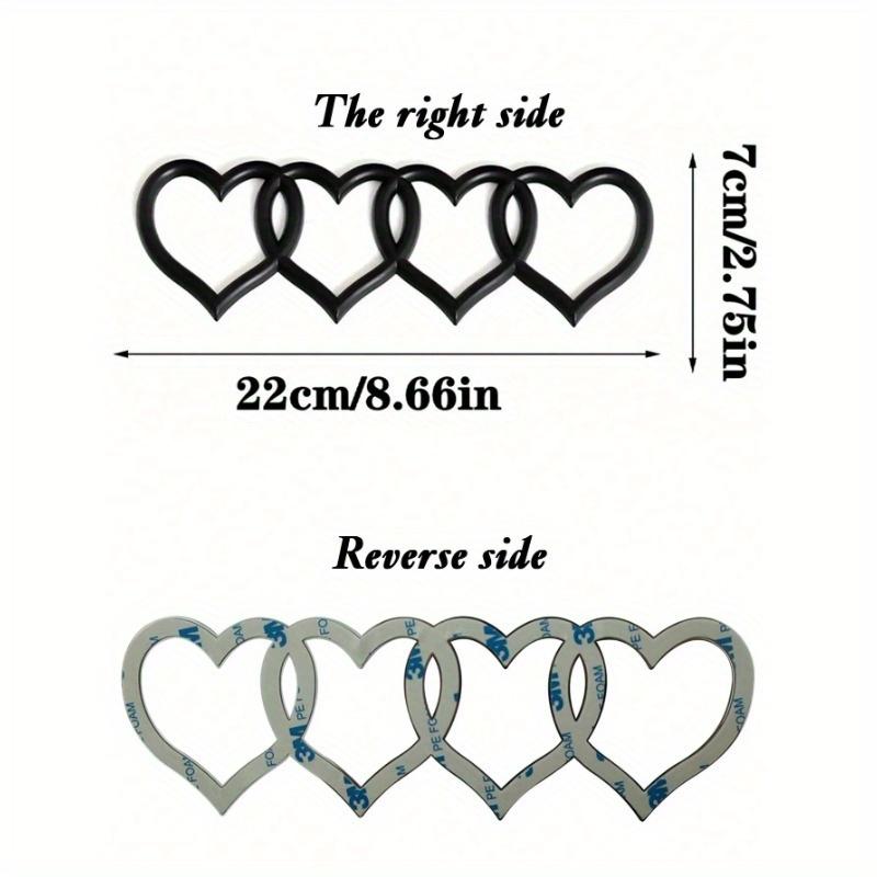 3D Heart Logo Rear Trunk Emblem, ABS Car Badge Decal Sticker 3D Heart Shape Logo Rear Trunk Tail Label Badge Car Replacement