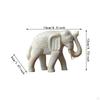 2x Wooden Elephant Statues Desktop Ornament Hand Carved Creative Home Decor Sculptures