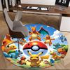 1pc Pokémon Pikachu & Friends Round Carpet - Anime Design Chair Mat, Office Gift, Seasonal Decor, Suitable for Home
