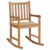 VidaXL Rocking Chair with Cushion Garden Armchair Patio Rocking Chair Outdoor Terrace Living Room Beige Wood of 3062760