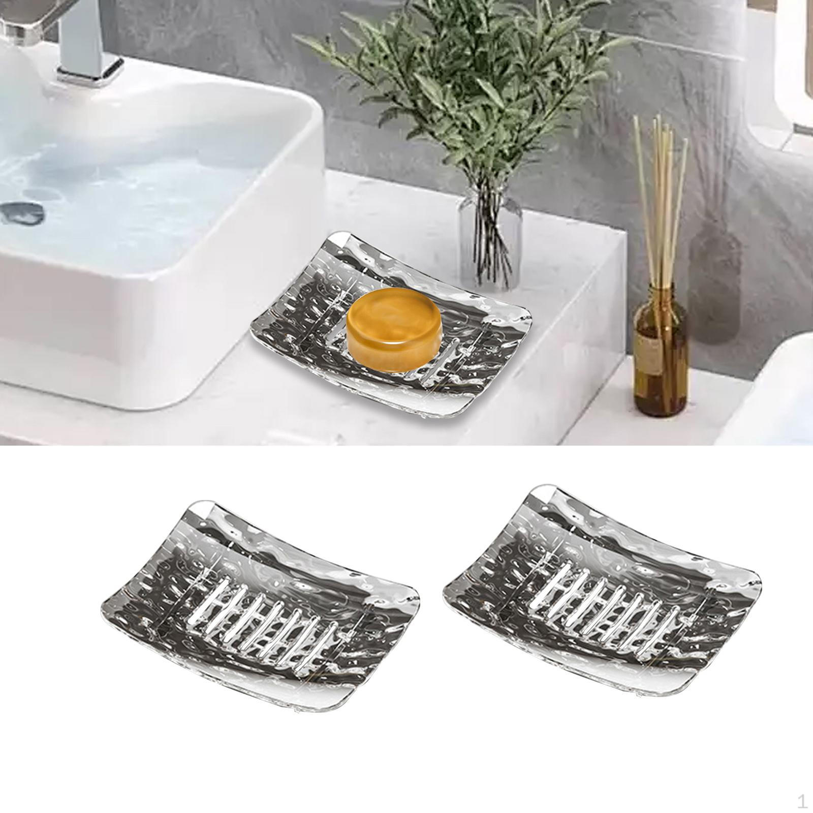 

Набор мыльниц для ванной комнаты, минималистичные декоративные тарелки, самоотливной поддон, для 2x Large_Gray