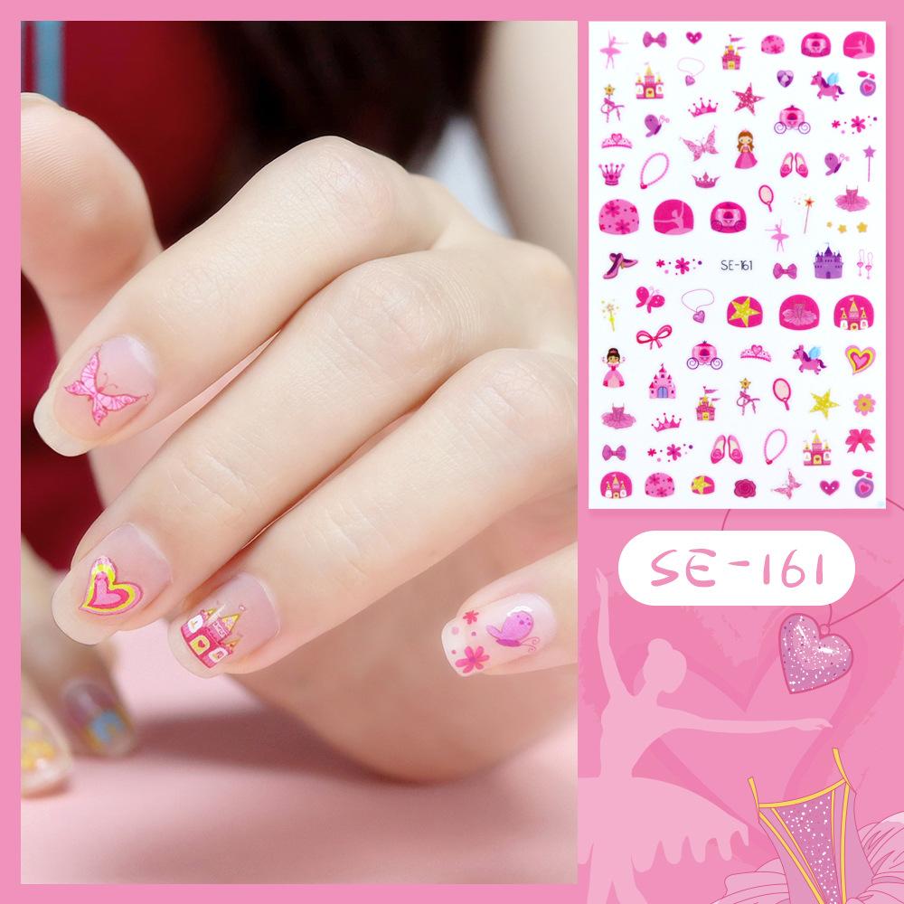 Nová dětská princezna Kreslené samolepky na nehty Flitry Třpytky Barevné květiny DIY obtisk Dětská hračka Kawaii pro děti Dívky Ozdoby