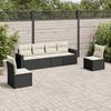 VidaXL Garden Lounge Set 6 Pcs with Cushions Black Braided Resin 3218796