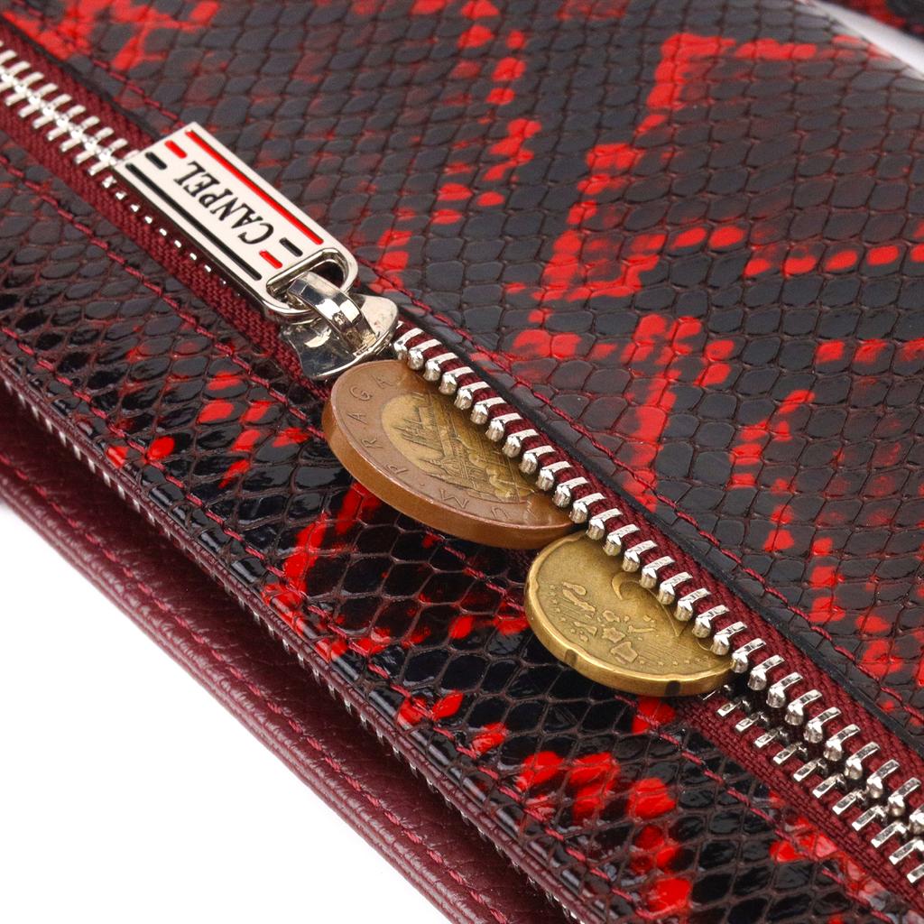 Stylish Women's Wallet Clutch Made of Genuine Leather with Snake Embossing CANPELLINI Wallet 21538 Multicolored