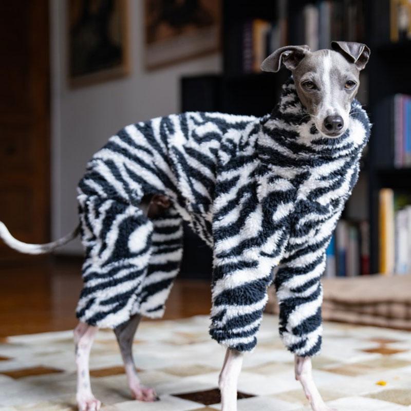 Winter Pet Pajamas Warm Print Soft Coat Pet Pajamas Warm And Comfortable Italian Greyhound Whippet Four-legged Dog Clothes