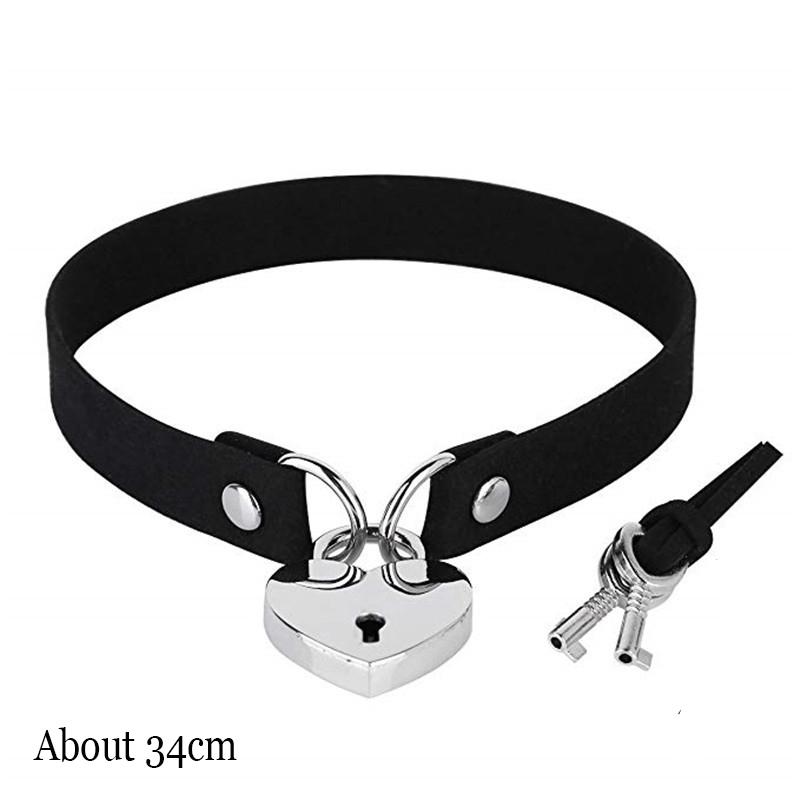 Femeie Negru Punk Guler Choker Colier Sexy Piele PU Lacăt Inimă Cheie Spike Choker Gothic Accesorii Cosplay Bijuterii Petrecere