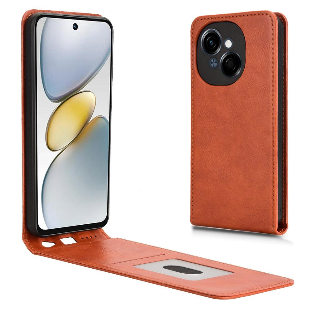 

Чехол для телефона для TECNO Spark Go 1/Pop 9 4G/Spark Go 2025 Магнитный вертикальный откидной кожаный чехол с отделением для карт Orange