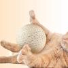 Jute Ball Cat Toy with Large Self-Entertainment Ball Squeaker Extra for Teething Biting Natural Sisal Toy