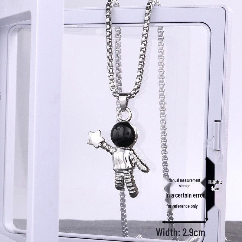 Astronaut Stainless Steel Necklace - Unisex Hip Hop Disco Chain