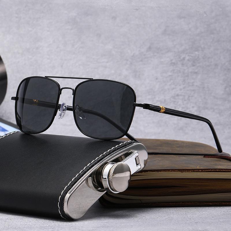 Non-polarized Night Vision Square Sunglasses for Men Women Outdoor Sports Driving Fishing Yellow Lens Metal Frame Adult Eyewear Glasses
