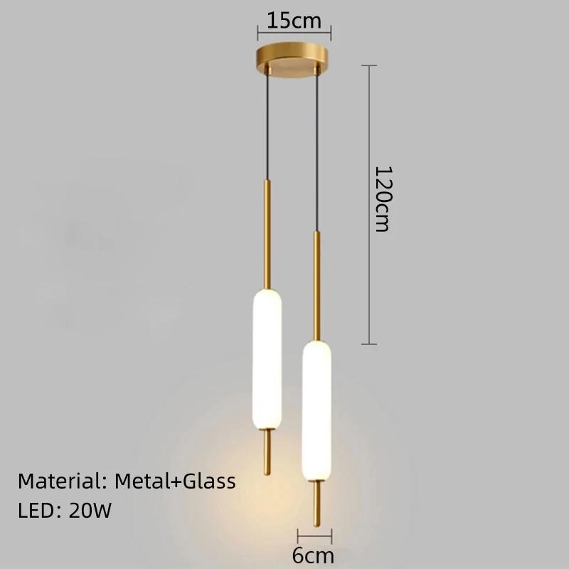 Nordic Creative Restaurant Pendant Lights Metal Glass Single Double Headed Home Decoration Bedroom Bar Corridor Staircase Light