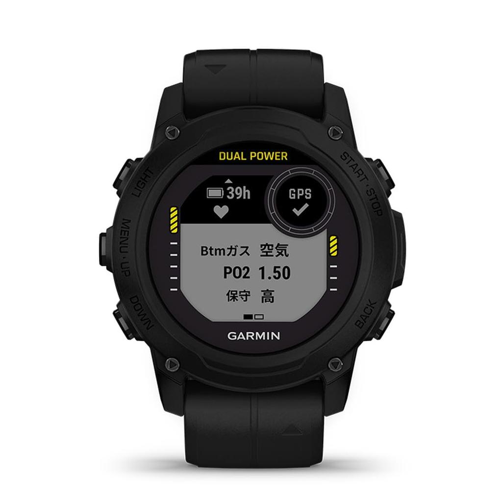 GARMIN Descent G1 Dual Power Dive Computer/Dive Watch, Solar Charging Model, Black [Official Japanese Product] [Snorkeling] [Diving] [Waterproof]