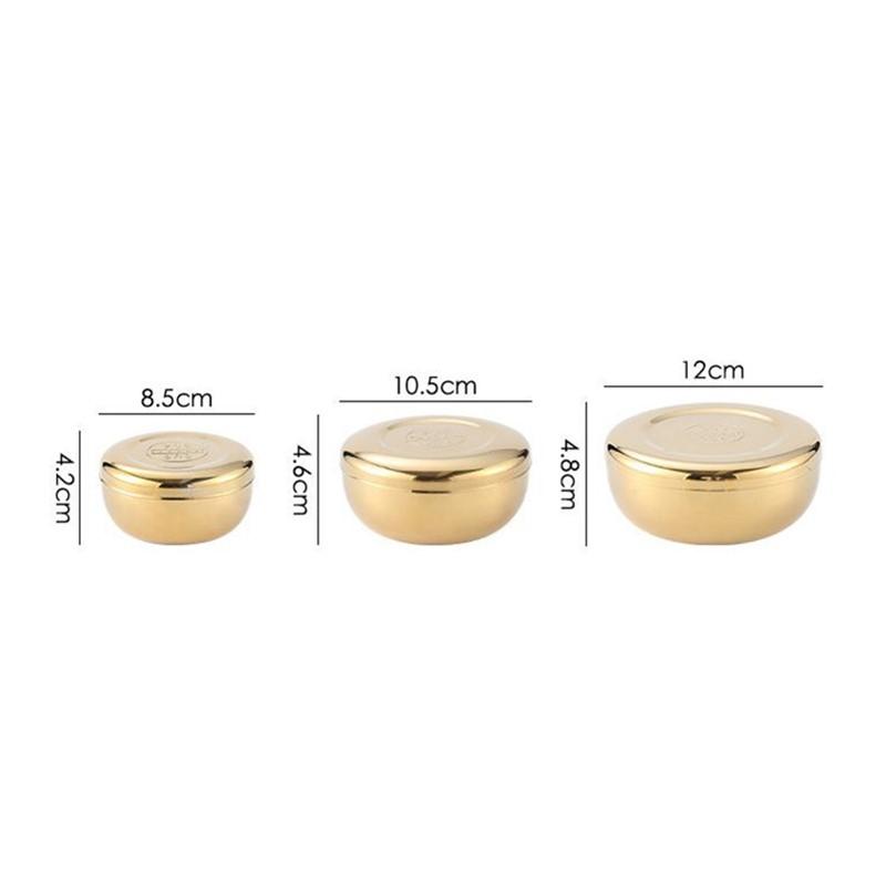 Stainless Steel Bowl Korean Big Cooked Rice Bowl With Cover Single Layer Steamed Rice Bowl Child Anti-Scalding/Fall Tableware