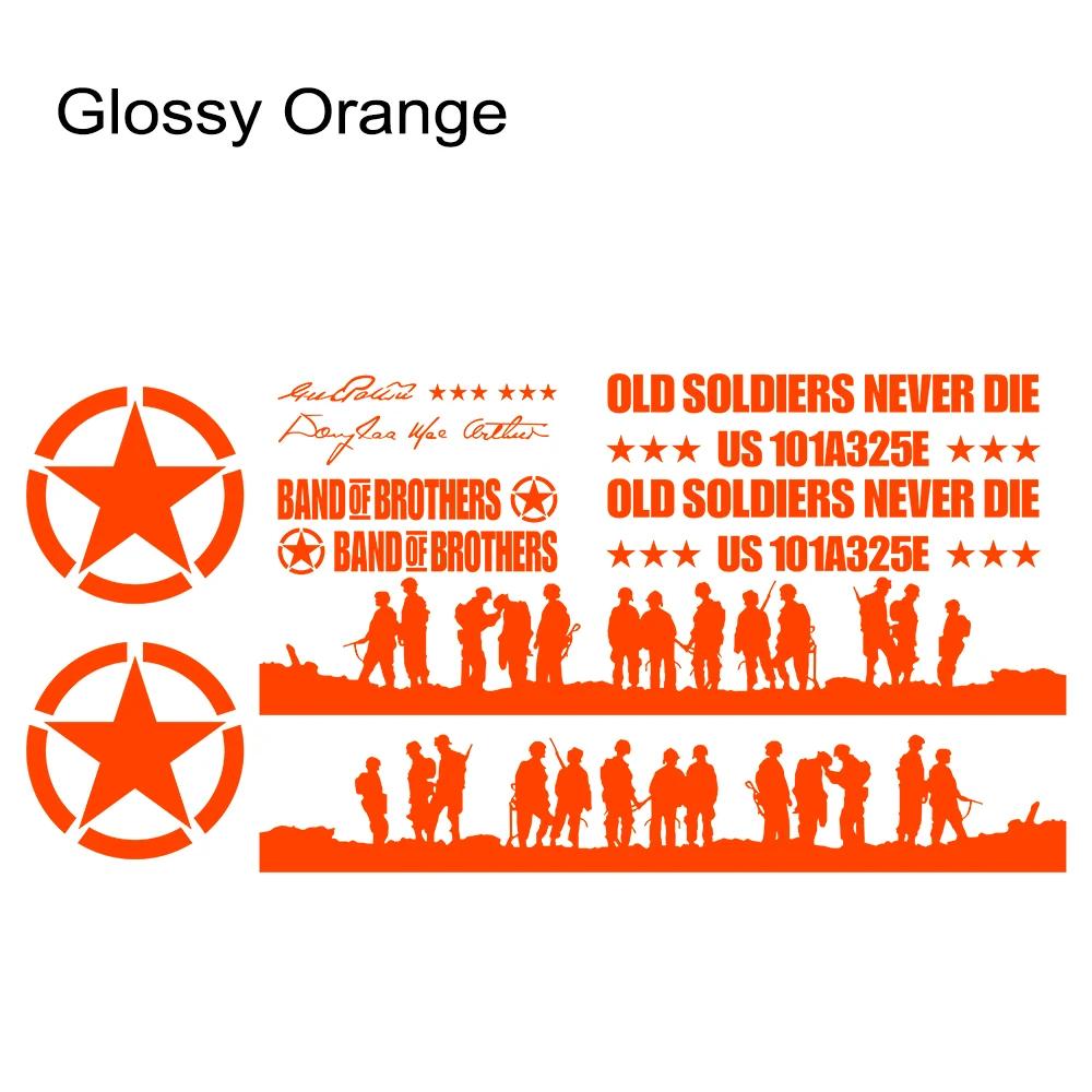 12 Stück Auto Tür Vinyl Aufkleber für Jeep Wrangler JK TJ Jl YJ Auto Pentagramm Soldaten Karosserie Dekoration Vinyl Decals Zubehör