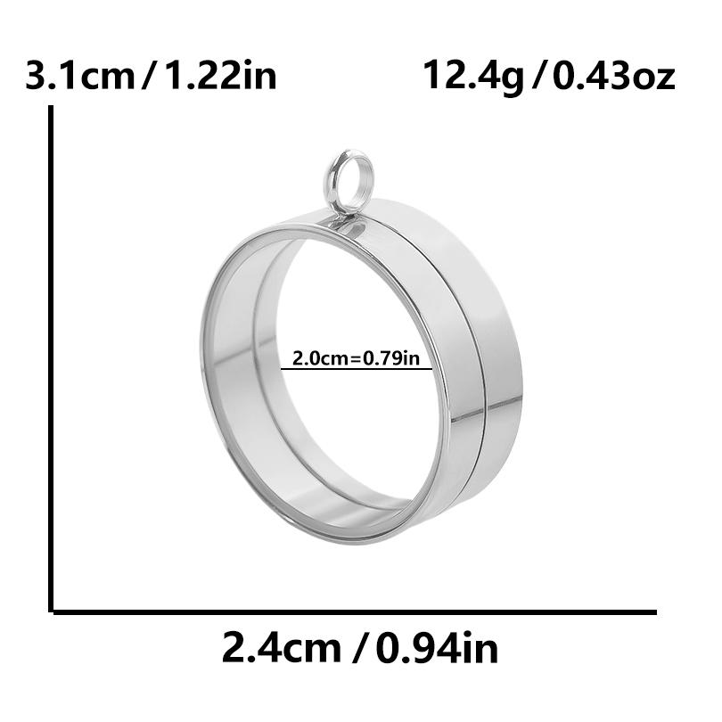 Thickness 10mm Innner Size 15-45mm Stainless Steel Locket Pendants For Jewelry Makings Supplies Round Glass Twist Screw Lockets
