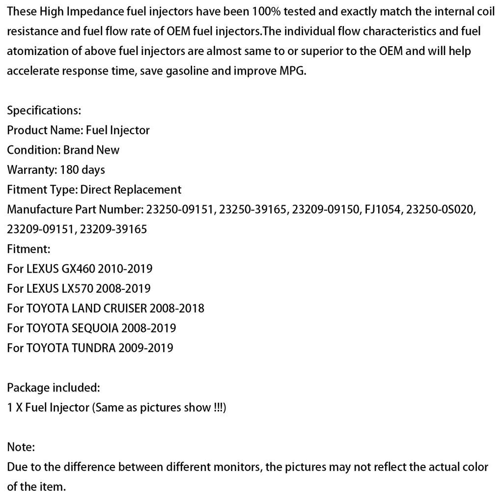 1 Stück Einspritzdüse 23250-0S020 Passend für Toyota Tundra Sequoia 4.6L 5.7L 2008-2019