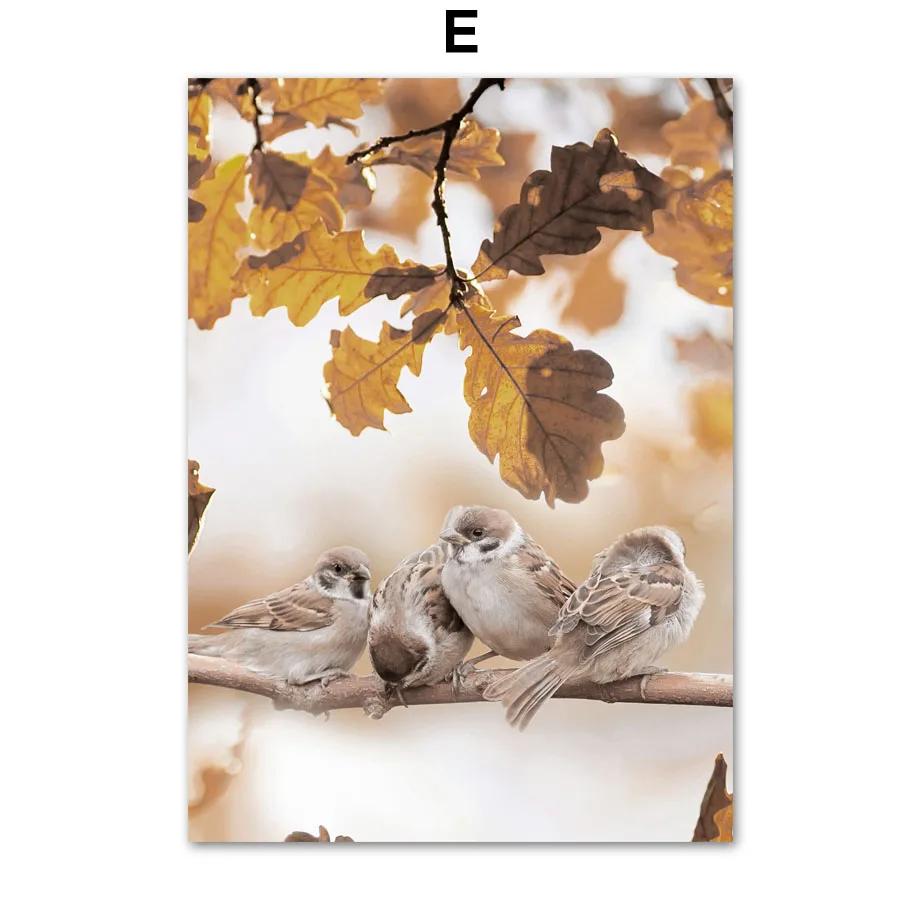 Vintage Autumn Landscape Fall Plant Posters Canvas Painting Warm Tone Print Nature Wall Art Pictures Living Room Interior Decor