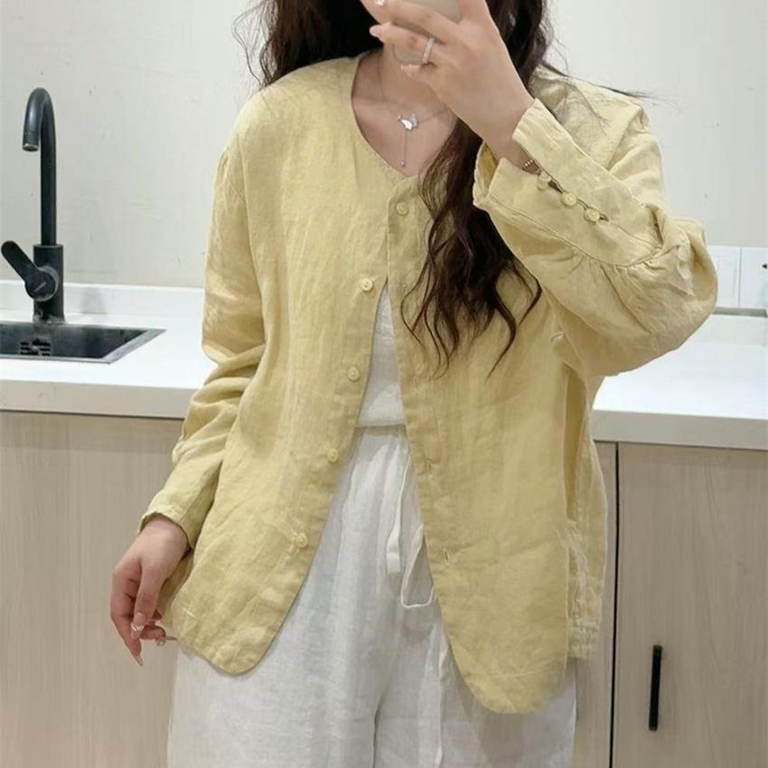 

Johnature Японский Фонарь Длинный Рукав Повседневная Солнцезащитная Куртка Женская Осенняя Свободная Повседневная Куртка One Size