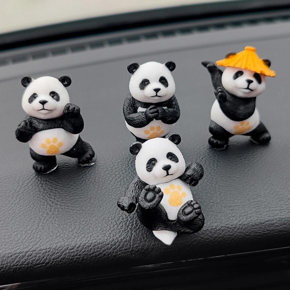 4 Stuks Kungfu Panda's Auto Interieur Middenconsole Navigatiescherm Decoratie Dieren Navigatie Decoratie Voor Computerscherm #470083